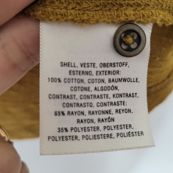 Anthropologie Akemi Kin Decker Top Womens XS Mustard 3/4 Sheer Balloon Sleeve - Picture 6 of 12